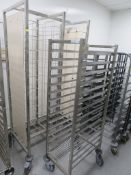 LOCATED IN NORTHAMPTON; TOURNUS EQUIPMENT STAINLESS STEEL CAFETERIA AND KITCHEN TRAY RACKS