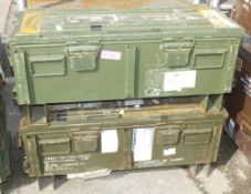 2x Gun / Barrel Empty Metal Boxes - 1090 x 440 x 470