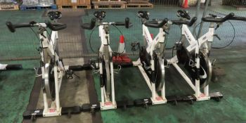 4x Instyle Aerobike V800SQ Exercise/Spin Bike, Adjustable Seat & Handle Bars.