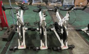 3x Instyle Aerobike V800SQ Exercise/Spin Bike, Adjustable Seat & Handle Bars.