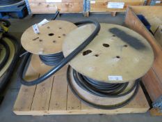 100M REEL OF BLACK 50MM WELD CABLE AND 50M REEL OF BLACK 95MM
