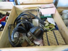 ASSORTED ELECTRICAL SPARES INCLUDING CABLE, FAN, FIXINGS ETC