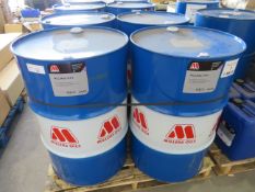 4 X 205LTR DRUMS OF MILLERS MILLMAX 37HV MULTIGRADE HYDRAULIC OIL