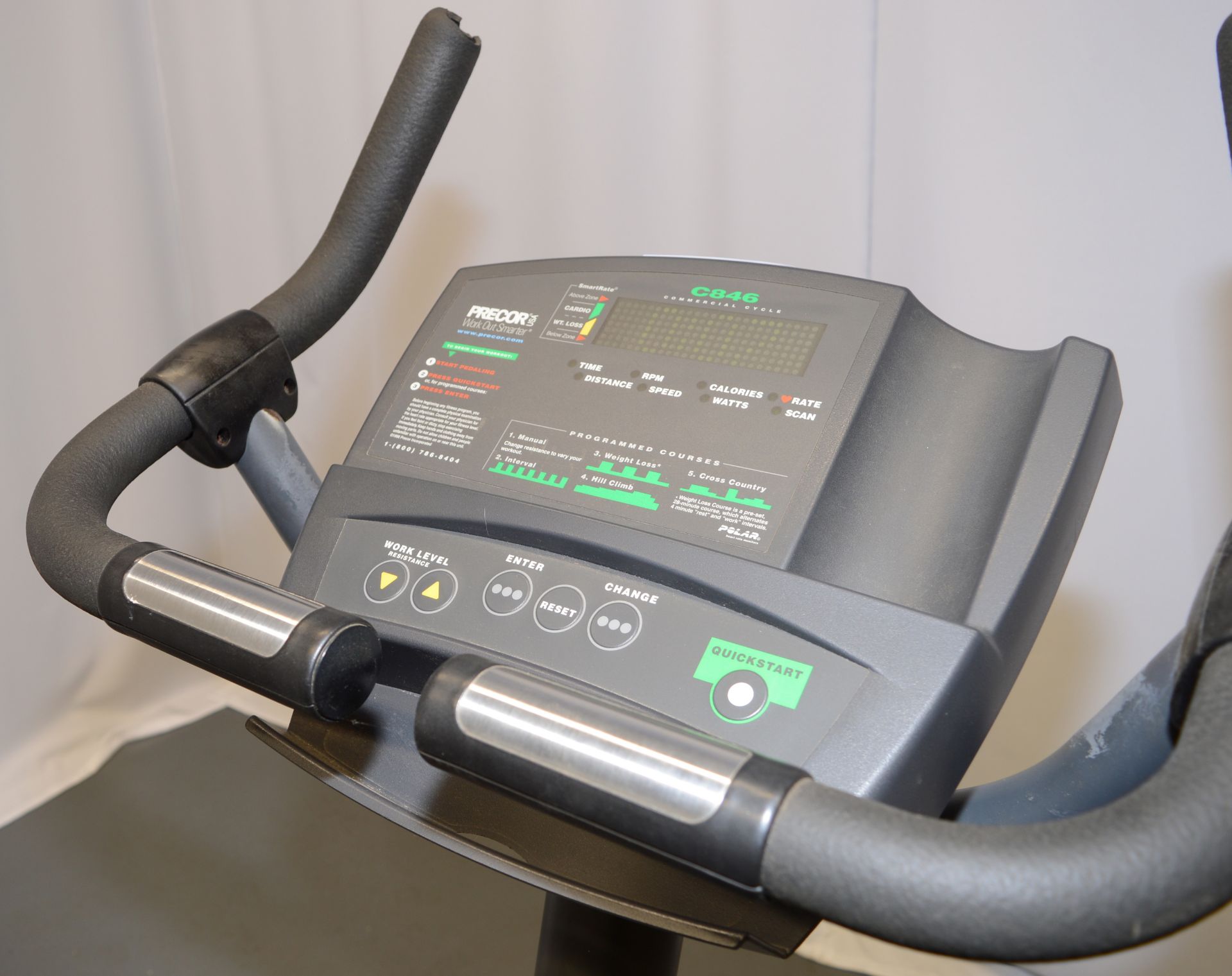 Precor, Model: C846, Upright Exercise Bike, LED Display Console, Self Powered. - Image 2 of 6