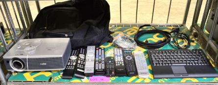 Sanyo Pro-X PLC-SW-30 LCD Projector, Remotes, Cables, Keyboard with carry bag