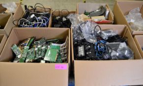 Circuit Boards, Cables, Power adapters, Surge Protectors, TV Boxes