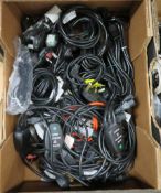 Box of various power leads - New & Used
