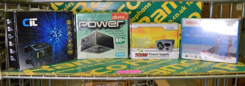 PC Power supplies - CIT 450W, Akasa Green Power 400W, Octigen 500W, US Robotics 56132 56K