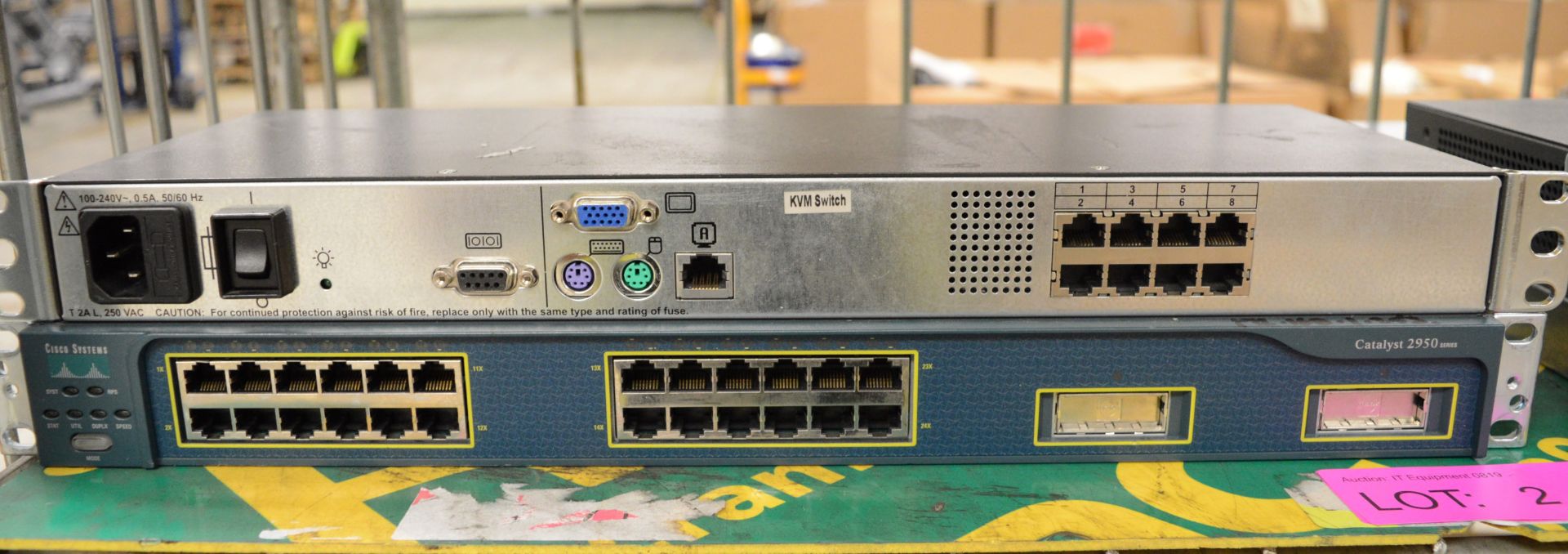 Network Hubs - Cisco Systems Catalyst 2950, HP KVM Switch, HP ProCurve Switch 1800-24G, De - Image 2 of 5