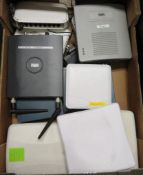 Box of network access points, routers & firewalls