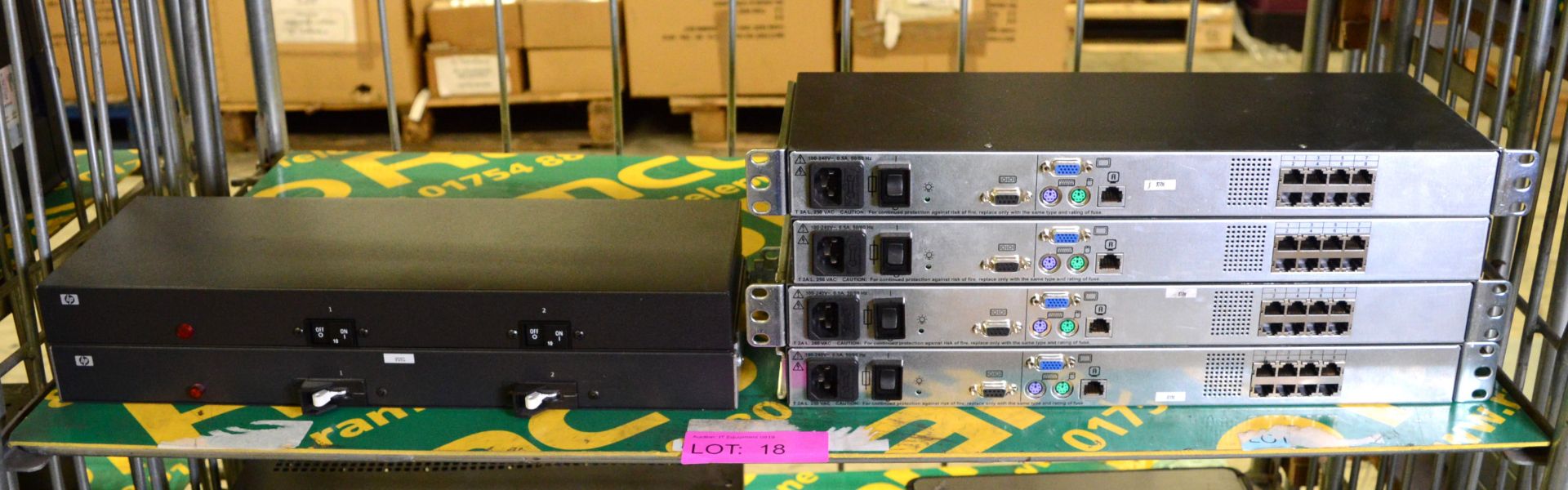2x HP Modular PDU Control Units, 4x HP KVM Switcher panels - Image 2 of 3
