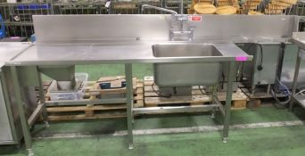 Steel Deep Single Sink Unit L2750 x W700 x H1140mm