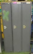 3x Metal Lockers single Door