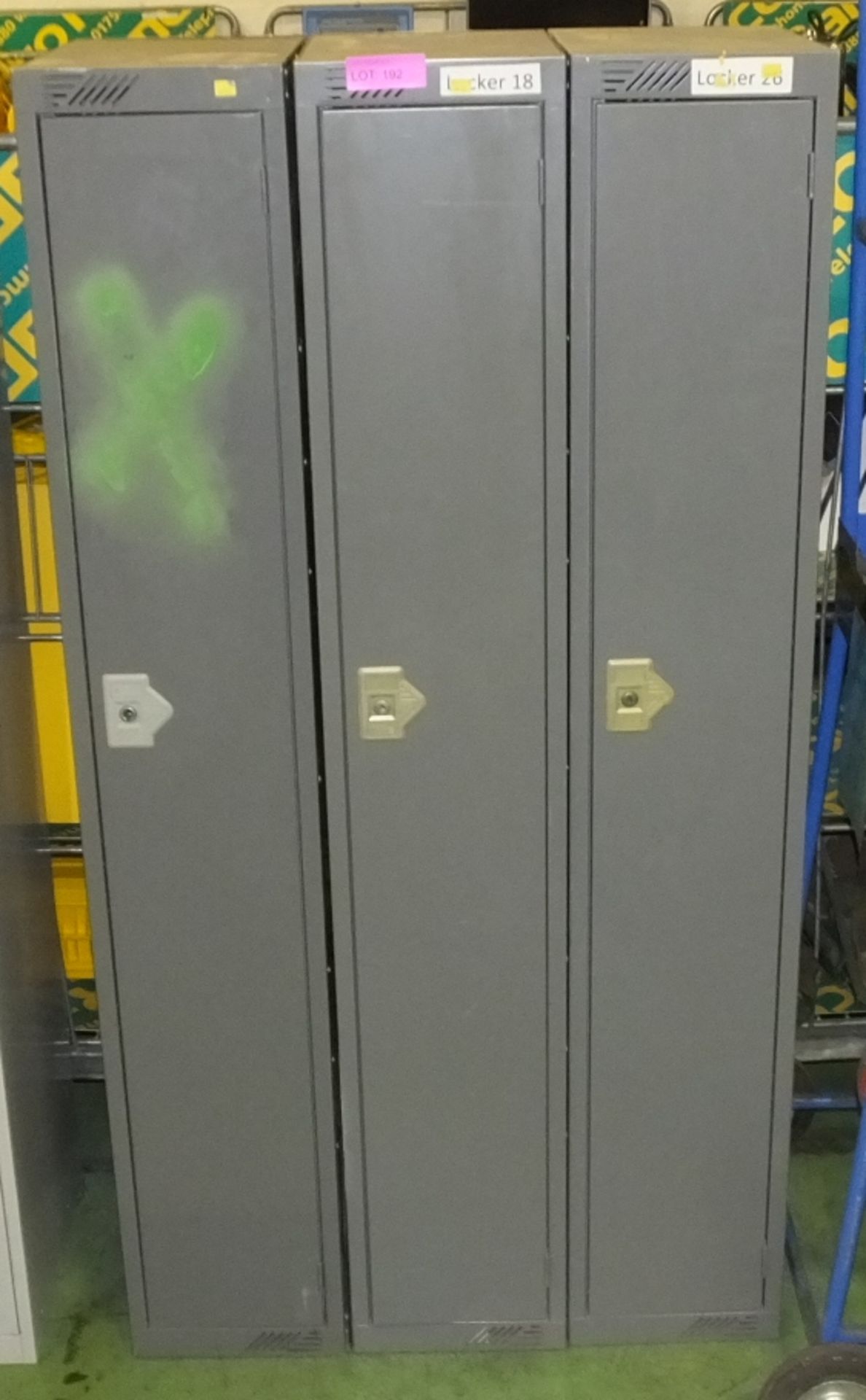 3x Metal Lockers single Door