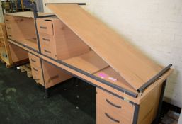 4x Office Desks L1540 x D750 x H730mm - Two in need or repair