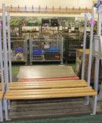 2x Changing Room Benches & Peg Rack