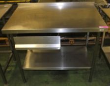 Steel Worktop With Single Draw L1050 x W650 x H950mm