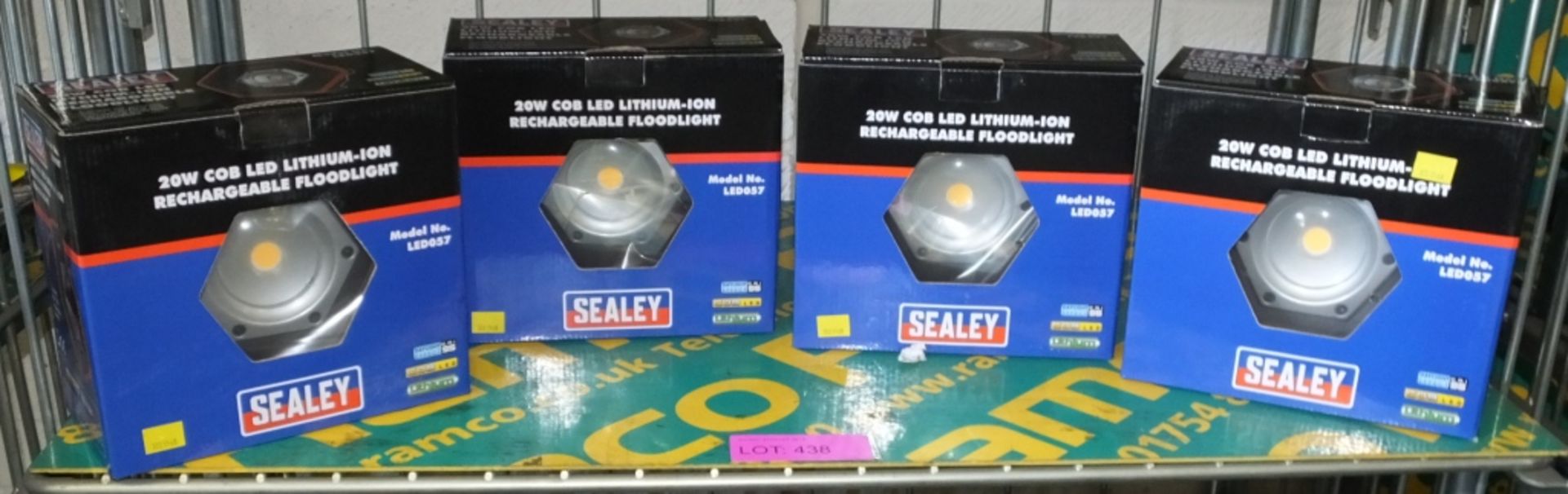 4x Sealey model LED057 Rechargeable Floodlights