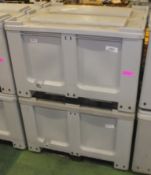 2x Plastic Storage Pallets with Lids