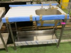 Stanless steel Single Sink Unit L1200 x W600 x H970