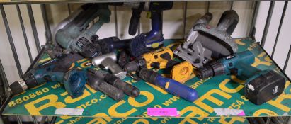 Various Battery Operated Power Tools.