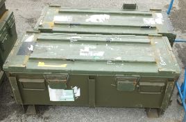 2x Gun / Barrel Empty Metal Boxes - 109 x 44 x 47cm