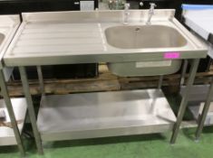 Stanless steel Single Sink Unit L1200 x W600 x H970