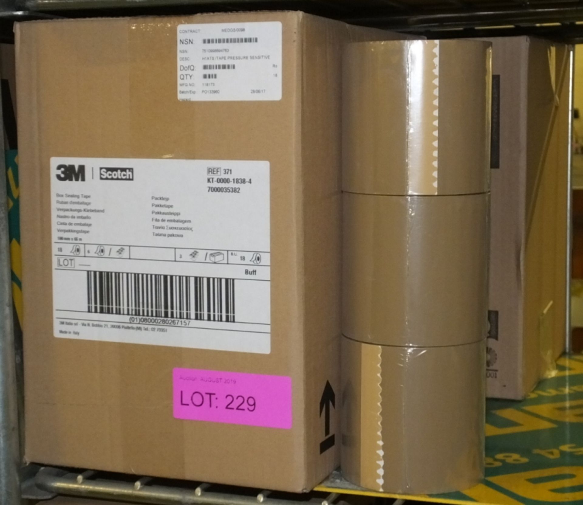 3M Scotch Box Sealing Brown Tape 100mm x 66m 18 Per Box - 2 boxes