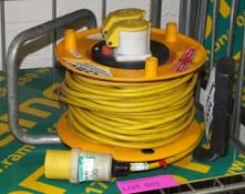 110v 2 Way Extension Cable On A Reel 25m