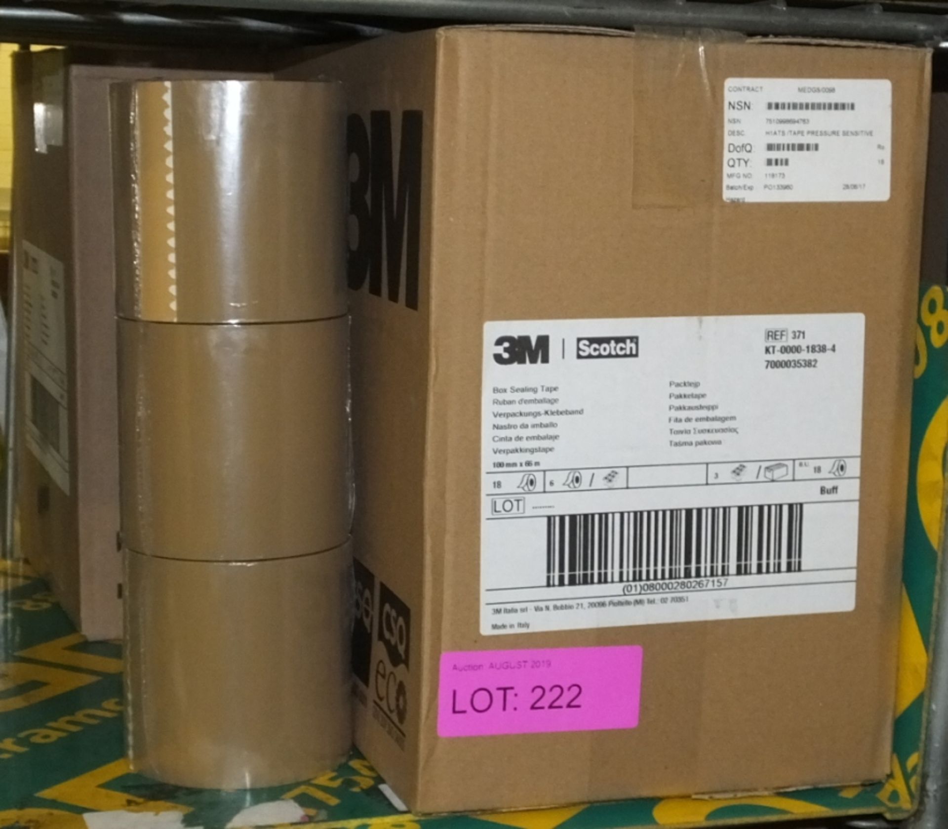 3M Scotch Box Sealing Brown Tape 100mm x 66m 18 Per Box - 2 boxes