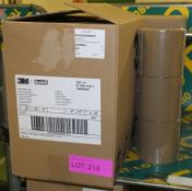 3M Scotch Box Sealing Brown Tape 100mm x 66m 18 Per Box - 2 boxes