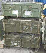 6x Gun / Barrel Empty Metal Boxes - 109 x 44 x 47cm
