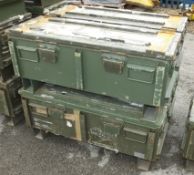4x Gun / Barrel Empty Metal Boxes - 109 x 44 x 47cm