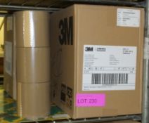 3M Scotch Box Sealing Brown Tape 100mm x 66m 18 Per Box - 2 boxes