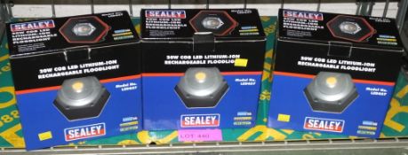 3x Sealey model LED057 Rechargeable Floodlights