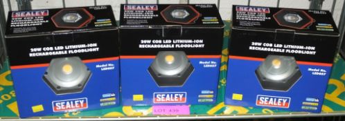 3x Sealey model LED057 Rechargeable Floodlights