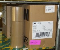 3M Scotch Box Sealing Brown Tape 100mm x 66m 18 Per Box - 2 boxes