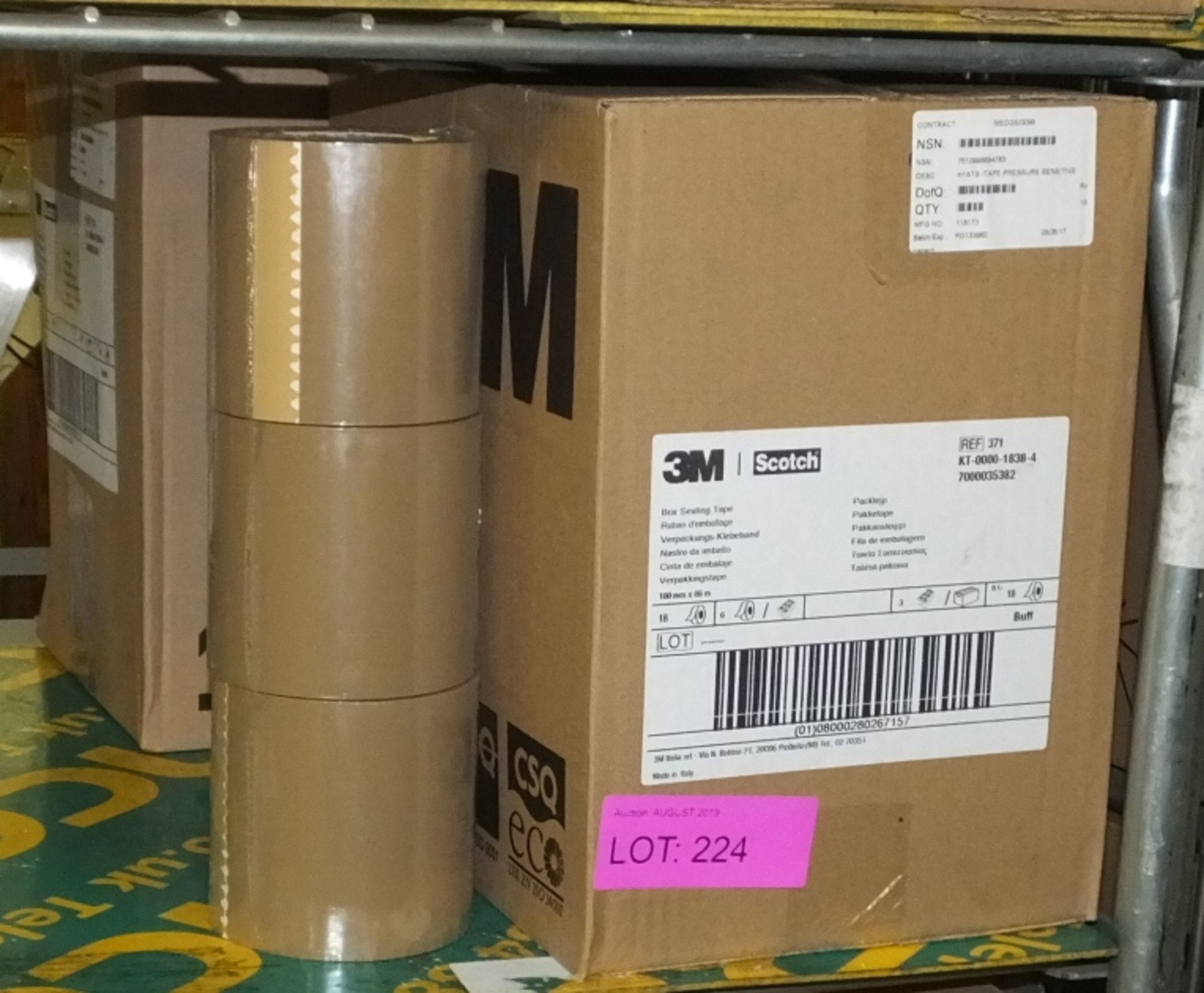 3M Scotch Box Sealing Brown Tape 100mm x 66m 18 Per Box - 2 boxes