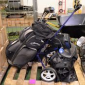 4x Golf Bags, Trolley, Clubs.
