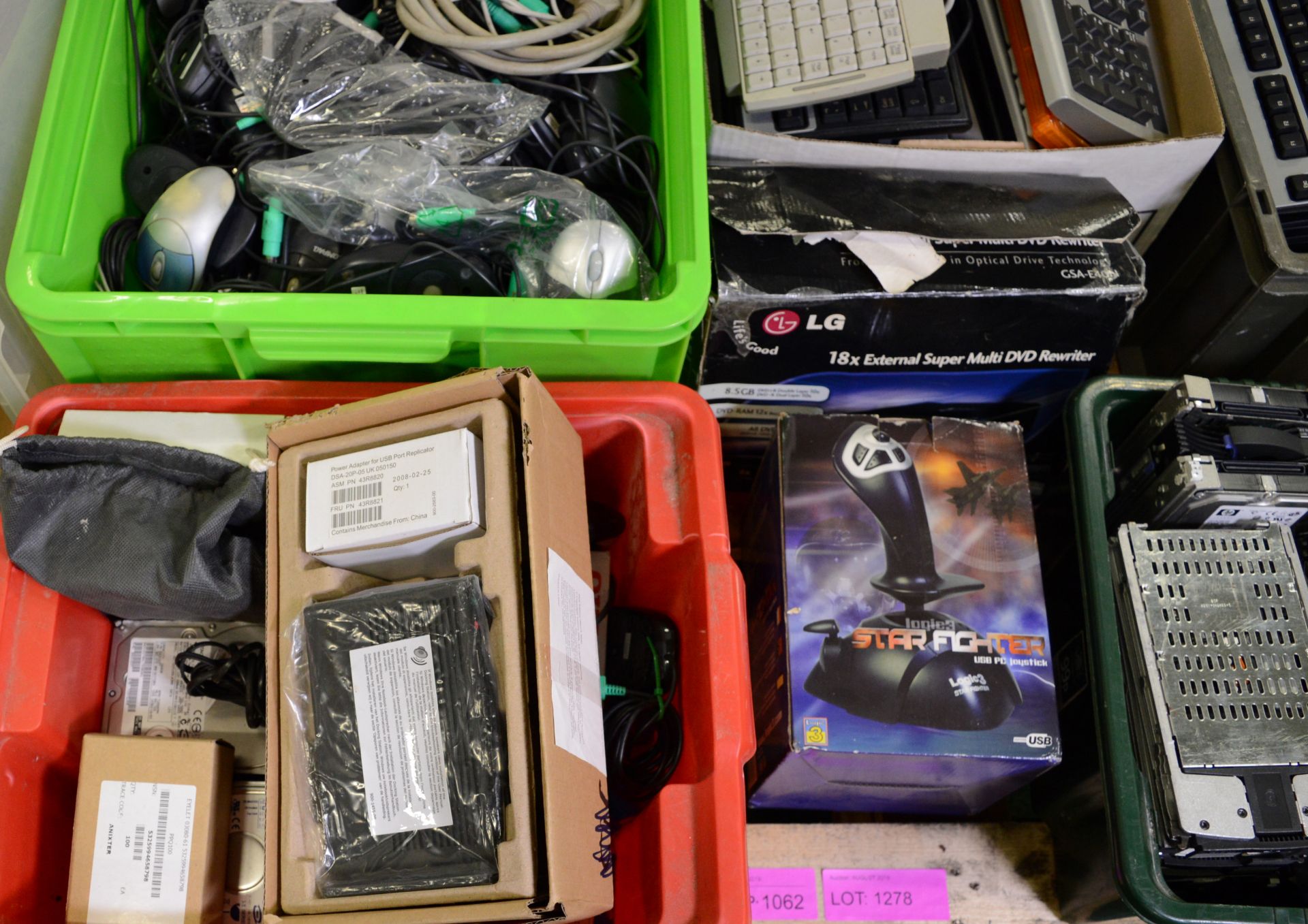 Pallet of Computer Peripherals inc Keyboards, Mice, Joystick, Hard Drives. - Image 5 of 5