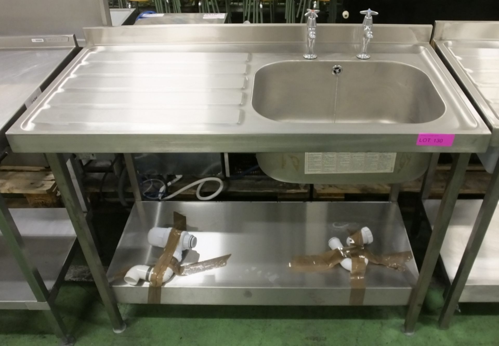 Stanless steel Single Sink Unit L1200 x W600 x H970