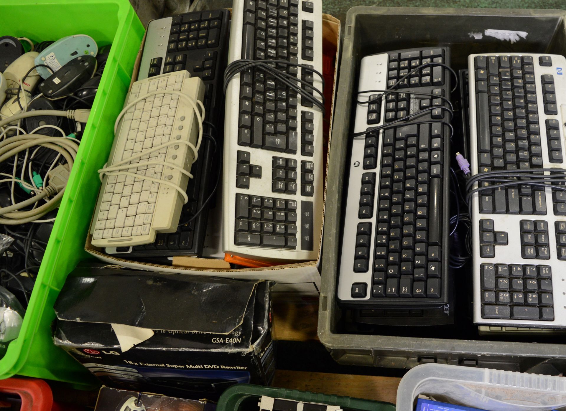 Pallet of Computer Peripherals inc Keyboards, Mice, Joystick, Hard Drives. - Image 3 of 5