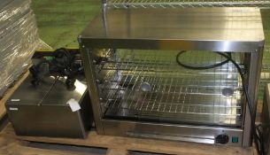 Lincat F348 Food + Pie Warmer-750Watt L710 x W330 x H500mm, Buffalo Table Top Double Fryer