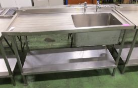 Moffat Steel Deep Single Sink Unit L1500 x W650 x H940mm