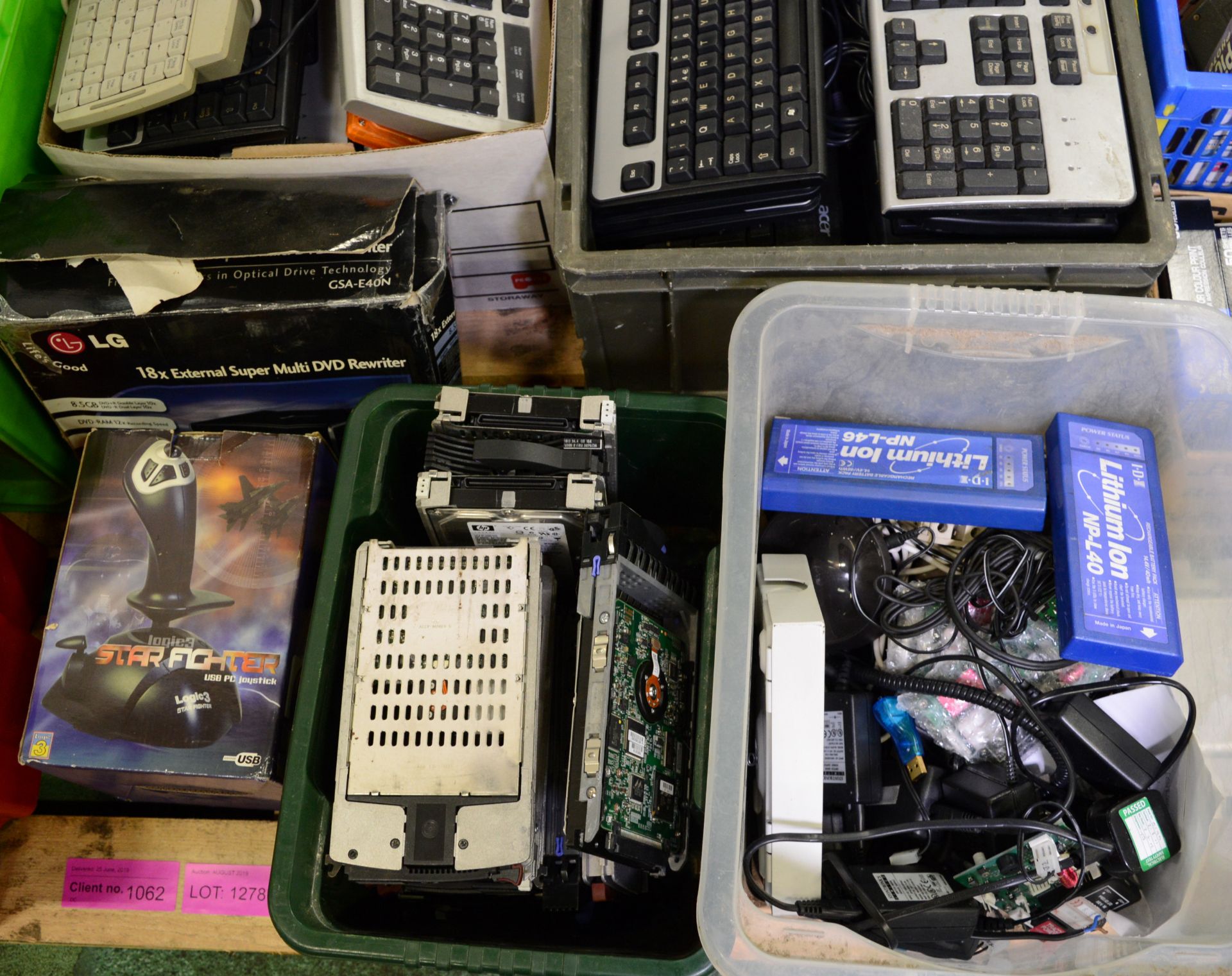 Pallet of Computer Peripherals inc Keyboards, Mice, Joystick, Hard Drives. - Image 4 of 5