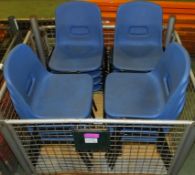 16x Blue Plastic Stackable Chairs