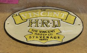 Vincent HRD Cast Iron Sign.