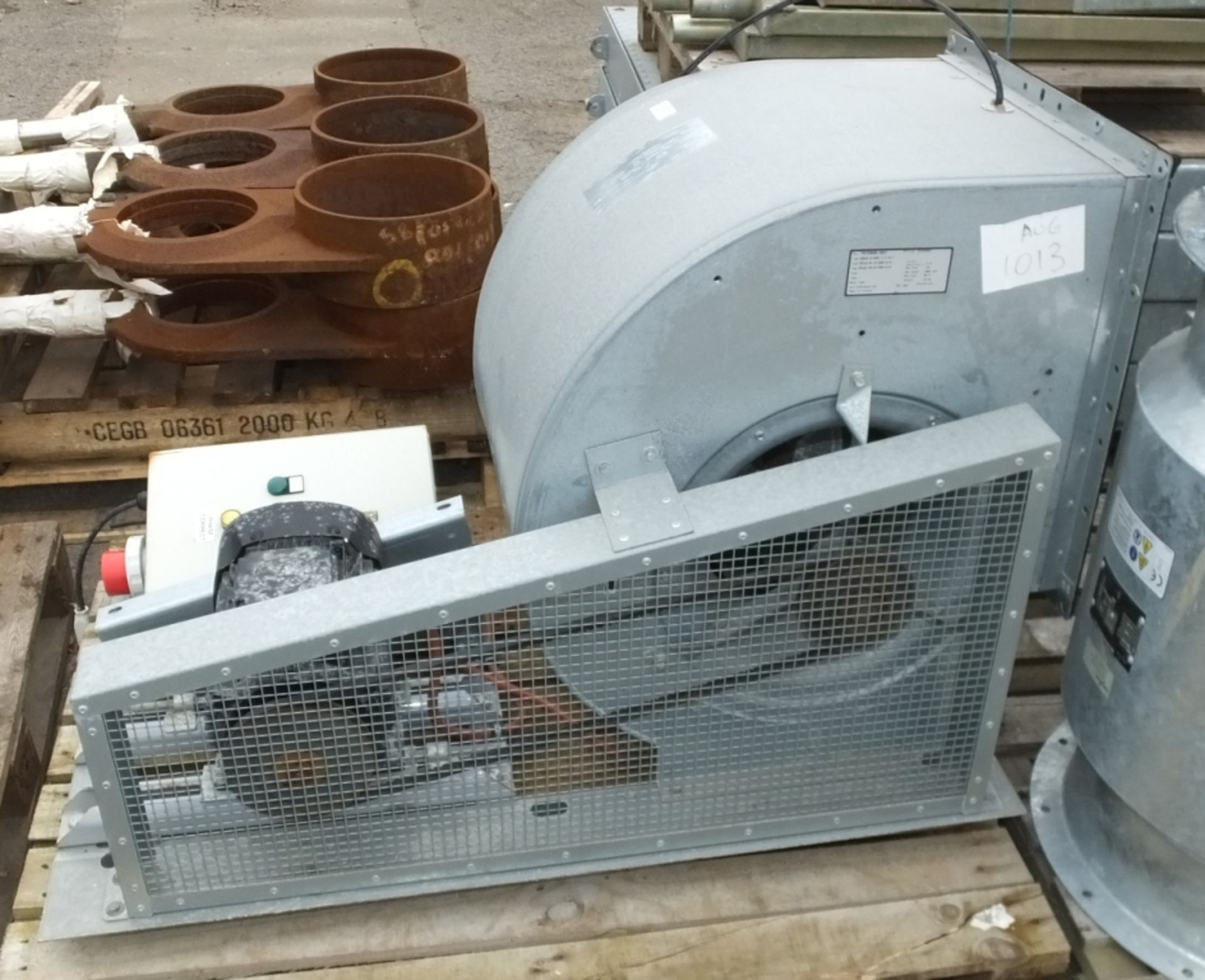 Extraction Equipment - Fan Ducting Section, Tee Motor, Power Box