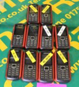 10x Samsung B2100 Mobile Phones - Batteries & backs may be missing.