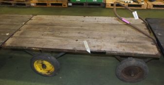 4 Wheeled Wooden Flat Bed Trolley